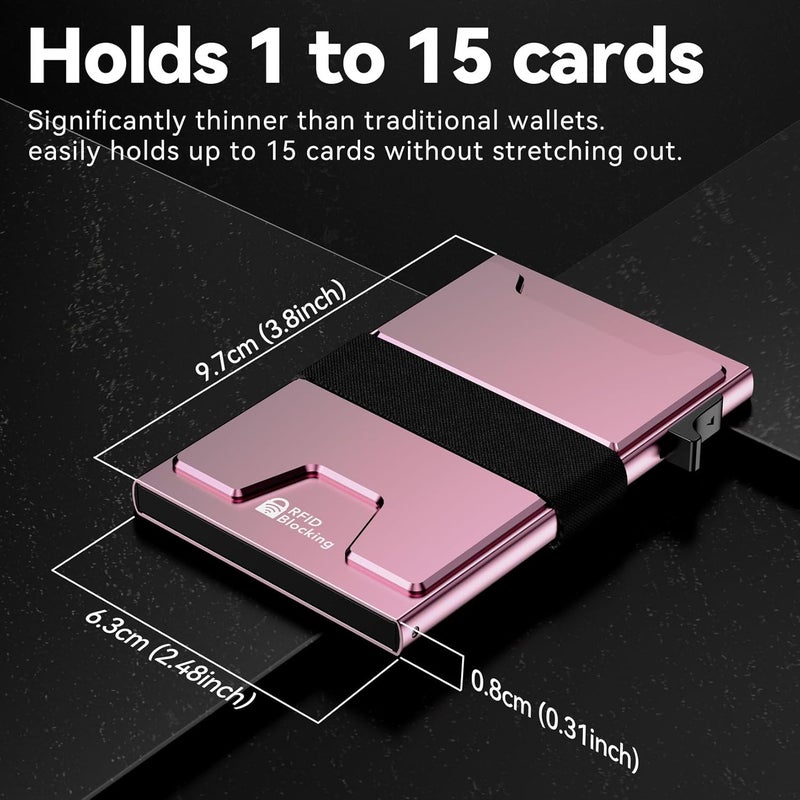 furid Smart Card Wallet for Men Slim: Minimalist Wallets RFID Blocking - Metal Pop Up Front Pocket Business Card Holder - Gift Boxed for Him Stocking Stuffers - Image 3